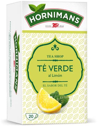 Hornimans Té Verde al Limón Ingredientes 100% Naturales | 20 bolsitas | Con Teína