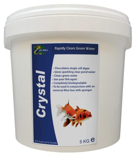 HYDRA Crystal Treats UpTo 50,000 litres + Pond Algae Green Water Remover 5Kg