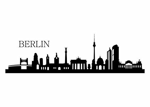 Wandtattooladen Wandtattoo - Skyline Berlin Größe:140x39cm Farbe: senf