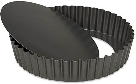 patisse, 2955 Moule à quiche AA8 avec fond amovible et bord haut, acier, gris, 25 x 25 x 6 cm