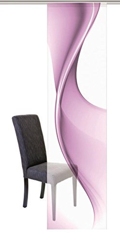 HOME WOHNIDEEN Schiebevorhang Voile Bristol Digitaldruck Ohne Zubehör, Gesäumt Mit Flauschband Und Tunnel 3 cm 245 x 60 cm Bristol Beere