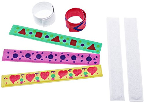 mia mai Buttons Schnapparmbänder zum Bemalen (20 Stück, Metallarmband mit Stoffüberzug) - Mitgebsel für Kinder (20 Stück)