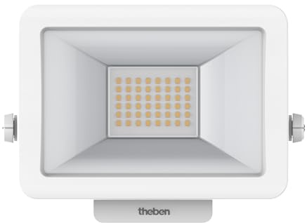 Theben 1020683 theLeda B20L WH LED-Strahler 20 W 5000 K Wand/Decke außen | 2690 lm, IP 65, 360° drehbar, optional modular (Bewegungsensor/Lichtsensor) erweiterbar, weiß, neutralweiß