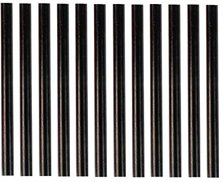 HUIHUIBAO 12 PCS Colored Hot Glue Sticks, Mini Hot Melt Adhesive Glue Stick for DIY Art Craft, 7 x 100mm (Black)