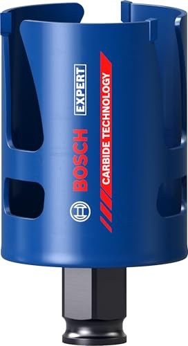 Bosch 1x EXPERT Construction Material PC Plus Lochsäge (für Weichholz, Grobspanplatte, Ø 57 mm, Professional Zubehör Bohrmaschine)