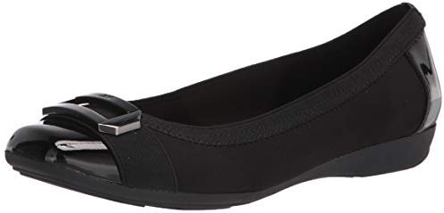 Anne Klein Women's Uplift Ballet Flat, Black, 6 UK
