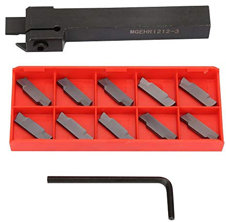 Einstechen-Abstechwerkzeug-Holde-Kits, MGEHR1212-3 Drehbank-Abstechen-Abstechwerkzeughalter mit 10 Stk. Einsätzen