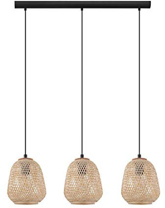 EGLO 43262 Pendelleuchte, Schwarz, Natur, 40 watt