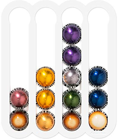 Demi's Home Magnetic Coffee Pod Holder for Nespresso Vertuo Capsules - Suitable to be Mounted on the Fridge (White)