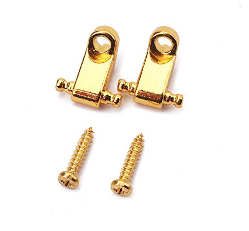 Alnicov Juego de 2 árboles de cuerda con tornillos para guitarra eléctrica, color dorado