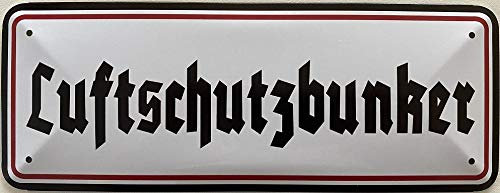 Deko7 Blechschild 27 x 10 cm Luftschutzbunker