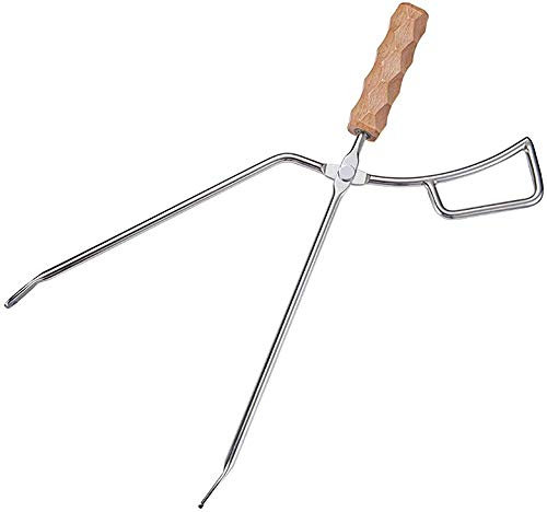 Lange Kaminzange für Holz, Kamin Holzzange Kaminzubehör Clip Werkzeug für Holzofen Feuerstelle Grill Outdoor