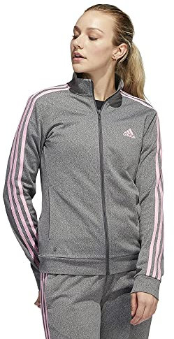 Adidas Veste de survêtement 3 Bandes pour Femme, Gris 6 mélanges, Small
