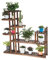 GIANTEX Blumenständer 7 Ebenen Pflanzenregal aus Tannenholz Blumenregal Pflanzentreppe mehrstöckig Blumentreppe Outdoor Garten Balkon Terrasse 120 x 25 x 120 cm
