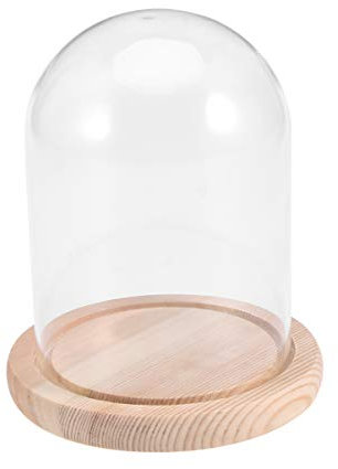 NOLITOY Glasglocke mit Tablett, 9 x 12 cm, Normale Glasglocke mit Ablage, Mikro-Landschaft und , Glasabdeckung