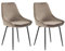 Vente-unique-Stuhl 2er-Set - Samt & Schwarzes Metall - Taupe - MASURIE