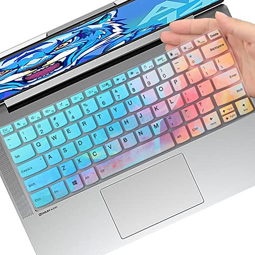MUBUY-GOL Keyboard Cover Skin for Lenovo 14 Laptops, Waterproof & Dustproof, Silicone, Colorful