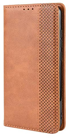 DESSEN Hülle für LG Velvet 5G, Premium Retro Wallet Style TPU/PU Leder Faltbare Handyhülle Phone Case mit Standfunktion und Kartenfach Schutzhülle. Brown