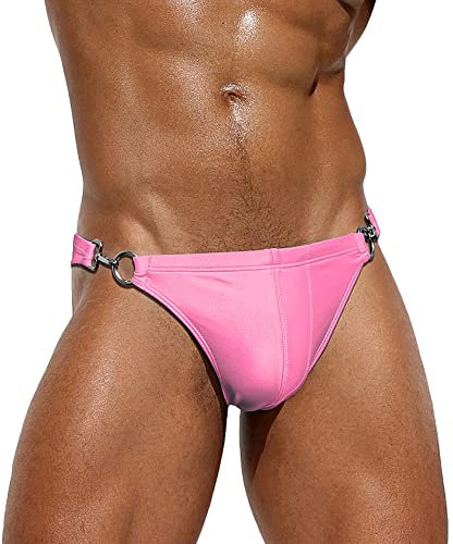 AIEOE Maillot de Bain Homme Taille Basse Sexy Slip de Bain Imprimé avec Rembourré Souple Amovible Séchage Rapide pour Plage Piscine M