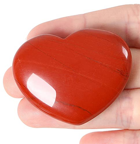 XIANNVXI 45mm Roter Achat Heilung Kristall Steine Karneol Stein Reiki Kristall Edelsteine Valentinstag Geschenke für Sie Sorgen Steine für Angst Relieve