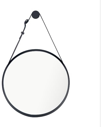 INSPIRE - Runder Spiegel Barbier - Ø 43 cm - Hängespiegel - Metall - Schwarz