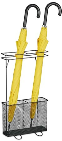 Relaxdays Porte-Parapluie, HxLxP: env. 54 x 30,5 x 15 cm, métal, Rangement rectangulaire pour ombrelles, Moderne, Noir
