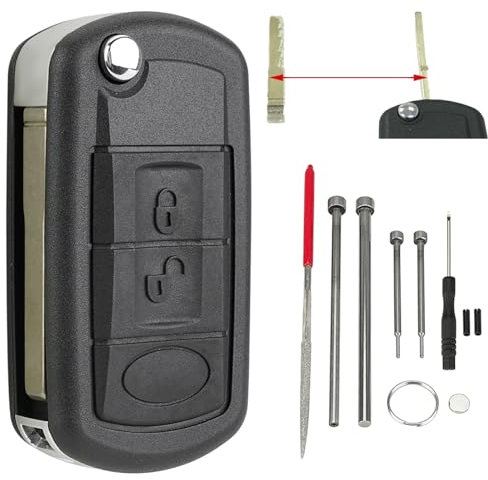 3 Buttons Land Rover Discovery 3 Car Key Case,Range Rover Discovery Sport L322 Key Fob Shell Cover with Key Removal Tool Kit