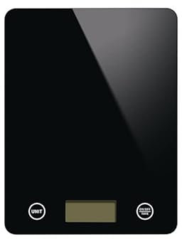 Balance de cuisine numérique avec plate - forme en verre trempé, 5000gx1g Mini balance alimentaire avec écran LCD, 6 unités de mesure G/kg/LB/oz/ml/FL:OZ café alimentaire cuisson torréfaction pesage