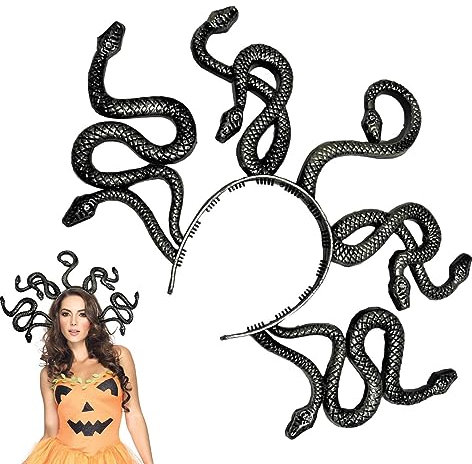 XIAOXIAOYU Medusa Kopfschmuck Krone,Gruseliges Halloween-Schlangen-Stirnband, kreativ | Halloween-Haarreifen für Karneval, Maskerade, Partyzubehör, Schlangenkrone für Frauen und Kinder
