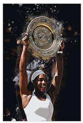 yiili Serena Williams Poster 21, Leinwandposter, Wandkunst, Dekordruck, Bild Gemälde für Wohnzimmer, Schlafzimmer, Dekoration, ungerahmt, 30 x 45 cm