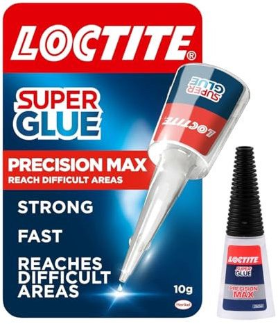 Precision Max, Strong All Purpose Liquid Adhesive, Accurate Repairs, Instant Super Glue for Various Materials, Easy to Use Clear Glue, 1 x 10g