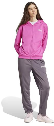 adidas Damen ESSENTIALS LINEAR TRACKSUIT, semi lucid fuchsia, L