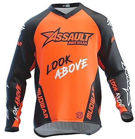 Radbekleidung Für Herren, Mountainbike Sportbekleidung, Langärmelige Schnell Trocknende Kleidung, T-Shirt,Trikots Atmungsaktiv (DE/NL/SE/PL, Alphanumerisch, L, Regular, Regular, Orang)