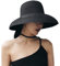 WUODHTW Sombrero de paja para mujer, de ala ancha, para verano, playa, sombrero de paja UPF para el sol, sombrero de pescador, sombrero frío, Negro, Talla única