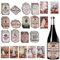 32pcs Retro Halloween Wine Bottle Stickers - Pumpkin Ghost Beer Labels for Potion Bottles - Halloween Drink Decor