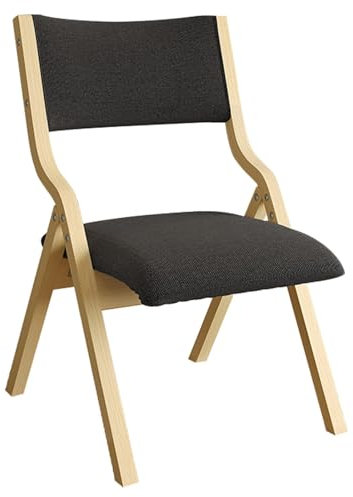 YZWZZXC Klappstuhl, Klappstühle Aus Holz, Klappsessel mit Gepolsterten Sitzen, Zusätzliche Eventstühle, für Küche, Büro, Hochzeit, Party, Picknick(Black)