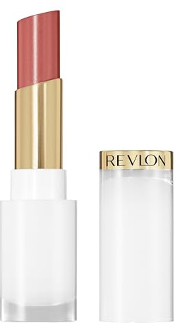 REVLON Super Lustrous Glass Shine Balm, Hydrating Tinted Lip Balm with Hyaluronic Acid, Aloe & Rose Quartz, 004 Nude Illuminator, 0.11 oz