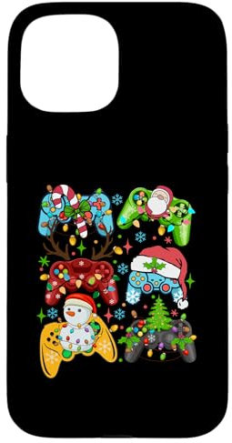 Coque pour iPhone 15 Joystick amusant de Noël Gamer