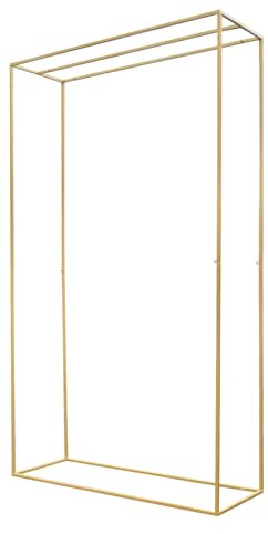 Rechteckig Metallrahme Luftballon Metall Hochzeitsbogen Ballonbogen Blumen Bogen Hochzeit Hintergrund StäNder Rahmen Deko Quadrat Balloon Arch Rosen Dekor Quadratisch Dekoration Goldener 2.8M