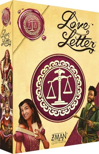 Asmodee - Liebesbrief - Strategisches Kartenspiel für Erwachsene und Kinder ab 10 Jahren - Schnelles Brettspiel - Risikobereitschaft & Abzug - 2 bis 6 Spieler - 15 Min - Französische Version - Z-Man
