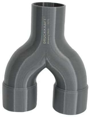 DRUCKKRAFT 2-Wege Abzweig Rohr DN50 | Abzweigstück | Y-Verteiler | Absauganlage | Rohrverbinder | Schlauchverbinder | Zentralstaubsauger & Industrie | PETG | (DN50 auf 2-Fach DN50 Muffe)