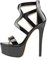 blingqueen Damen Riemchensandalen Plateau Sandaletten Stiletto Absatz Sommerschuhe Schwarz Lack High Heels 42 EU