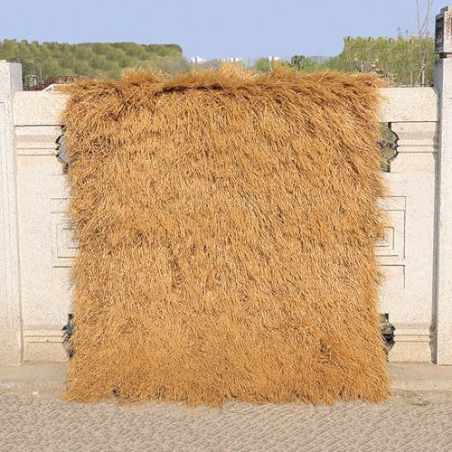 Artificial Straw MatsSynthetic Thatch Hay Grass Roll, Mexican Style Artificial Palm Straw Rolls, Fake Straw Roof Decor Cover, Duck Blinds Grass Hay Bales, for Bar Hut Patio Beach Party(1x18m