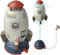 Rocket Design Water Sprinkler for Kids - Hydraulic Liftoff & Spin Outdoor Toy, Backyard Water Pressure Play Set for Summer Fun & STEM Learning (Gray)