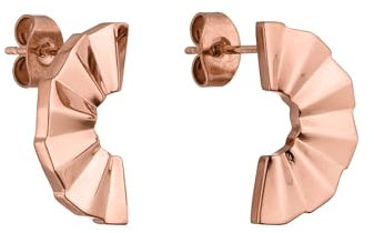Purelei® Fan Ohrringe – Statement Ohrstecker im Fecher-Design mit Zirkonia – Edelstahl 18K vergoldet – 18 x 9,8 mm – Glänzendes Finish – Gold/Silber/Roségold (Rosegold)