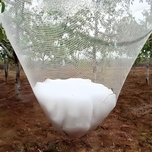 Filet Anti-Grêle Haute Résistance Fils Renforcés, Résistant à la Déchirure Anti-UV Filet Anti Oiseaux, Maille de 5 MM Filet Anti Grele pour Fruits et Légumes, Jardins, Plantes, Anti‑Oiseaux(8 x 8m)
