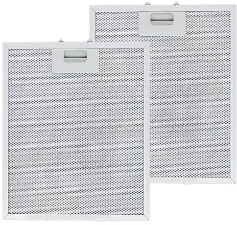 HSUYUN Rejilla Campana Extractora, Paquete de 2 Unidades Filtros de Campana Extractora 320 x 260 x 9 mm, 5 Capas de Color Plateado Filtro Extractor Cocina, Apto para Campanas Extractoras de Cocina