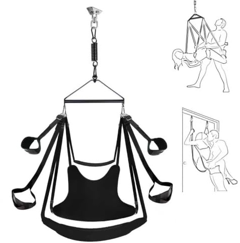 Liebesschaukel Set Für Paare, 360° Drehbare Schaukel Mit Extra Breitem Komfortsitz, Bis 400 Kg Belastbar, Verstellbare Gurte, Gepolsterte Unterstützung, Stabile Deckenhalterung