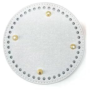 MWAHJU Fettuccia Inferiore Fai da Te 10 Pezzi for Borse all'Uncinetto per Bricolage | Borsa rotonda fai da te lavorata a maglia(Silvery white)