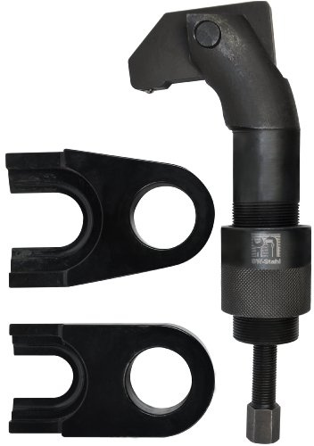 SW-Stahl Kugelgelenkabzieher - 5t Gelenkbolzen-Ausdrücker für Lkw, 10004L | Hydraulikspindel mit 55-105 mm Spannbereich - inklusive 24 + 32 mm Aufnahmen für Spurstangen und Traggelenke an